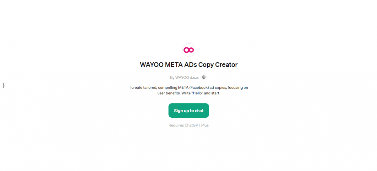 Meta Copy WAYOO META ADs Copy Creator - Aitoolz.ru