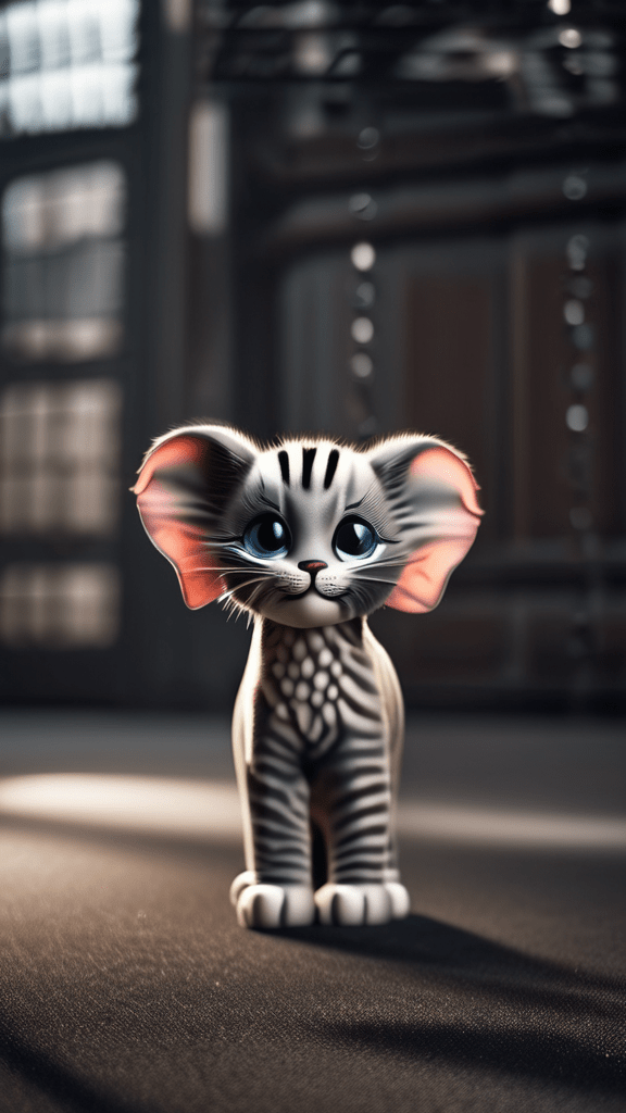 SDXL prompt: Cat head elephant body-0