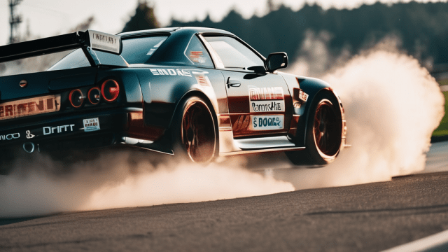 SDXL prompt: race car nissan skyline on race truck an...-0