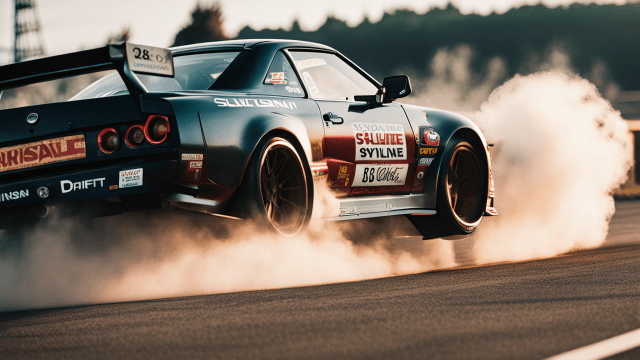 SDXL prompt: race car nissan skyline on race truck an...-1
