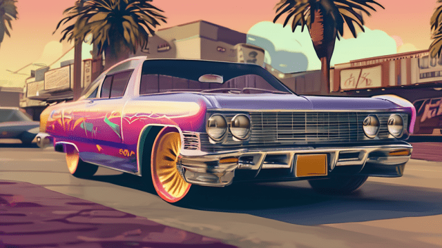 SDXL prompt: GTA SA lowrider car mission Illustration...-0