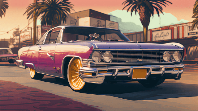 SDXL prompt: GTA SA lowrider car mission Illustration...-1