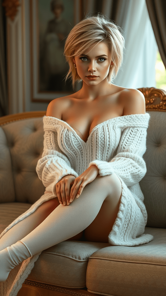 FLUX: fantasy art, woman , young, messy short blonde hai-0