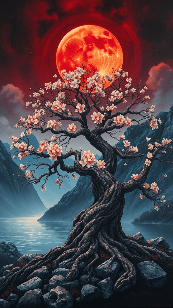 FLUX: impasto oil painting of a mystical landscape under-0