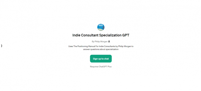 Indie Consultant Specialization GPT