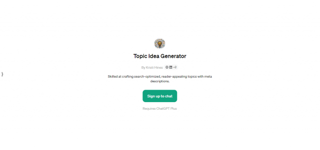 Topic Idea Generator GPT