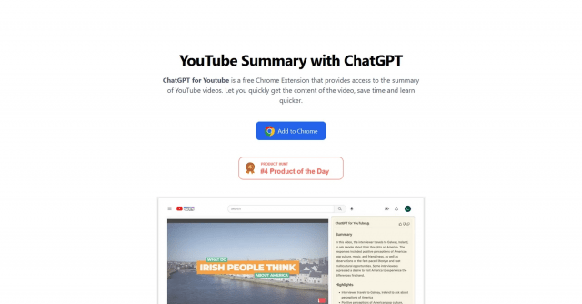 ChatGPT for Youtube