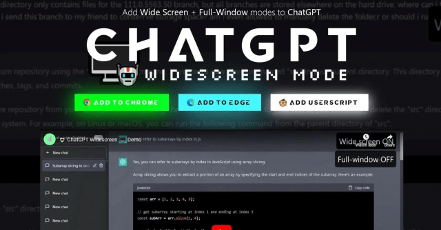 ChatGPT Widescreen Mode