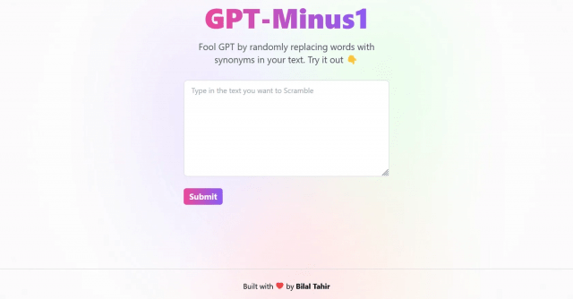 GPT Minus 1