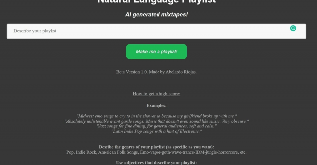 Natural Language Playlist