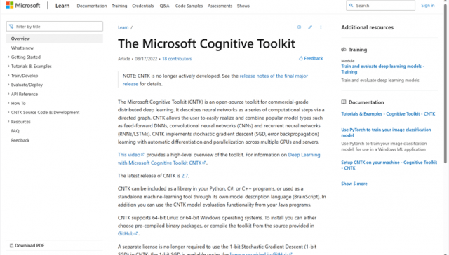 Microsoft Cognitive Toolkit