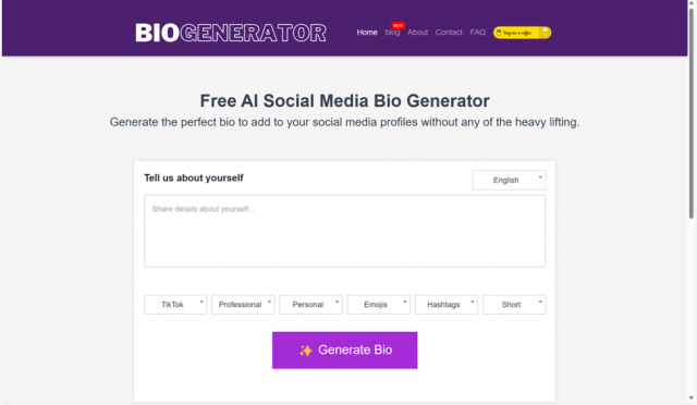 Social Media Bio Generator