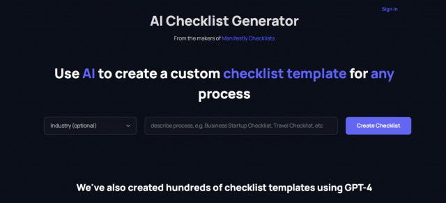 AI Checklist Generator