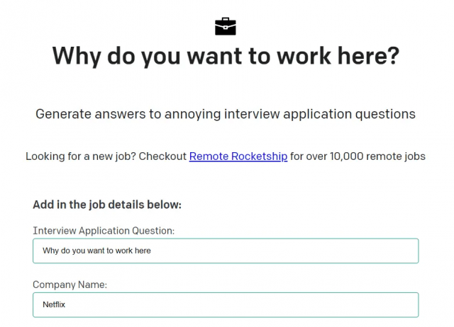 Why do you want to work here?