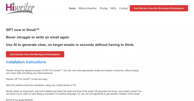 Hiwriter GPT for Gmail