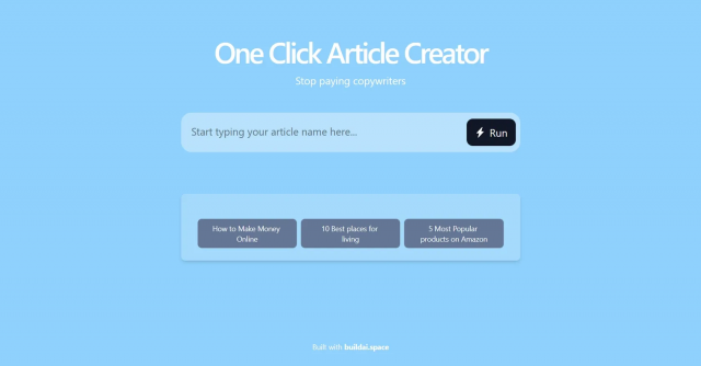 One Click Article Creator