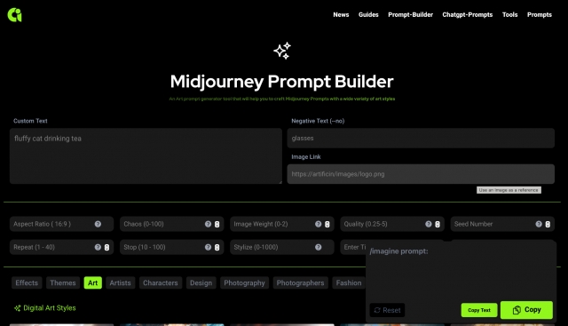 Midjourney Prompt Builder