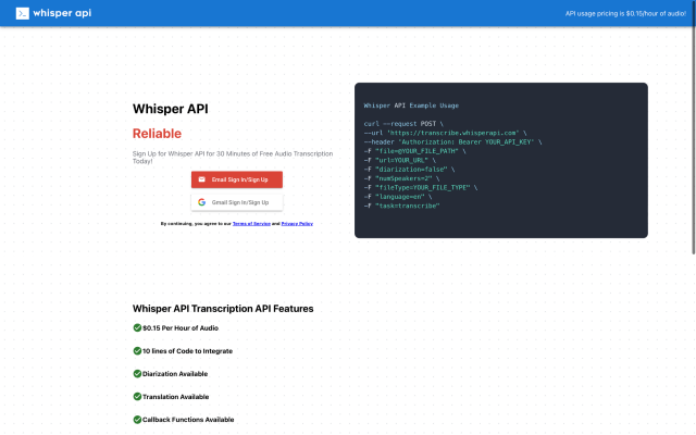 Whisper API