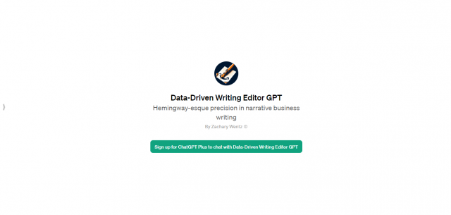 Data-Driven Writing Editor GPT