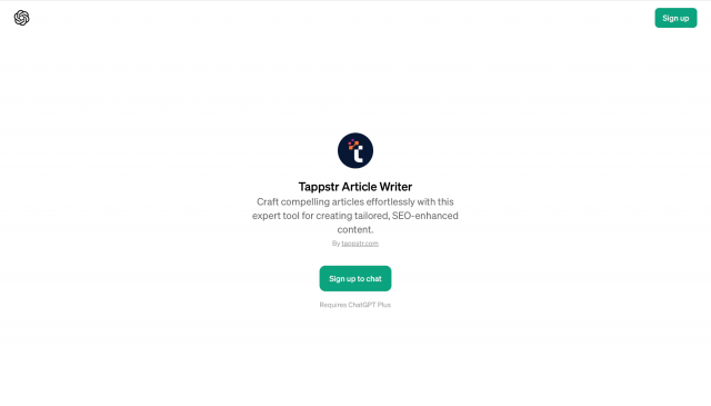 Tappstr Article Writer