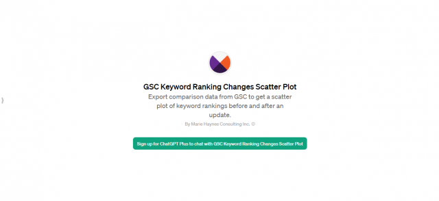 GSC Keyword Ranking Changes Scatter Plot GPT