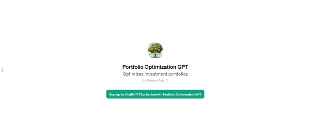 Portfolio Optimization GPT