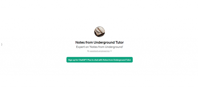 Notes from Underground Tutor