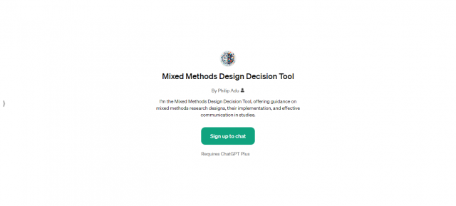 Mixed Methods Design Decision Tool GPT