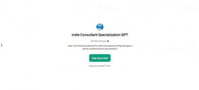 Indie Consultant Specialization GPT