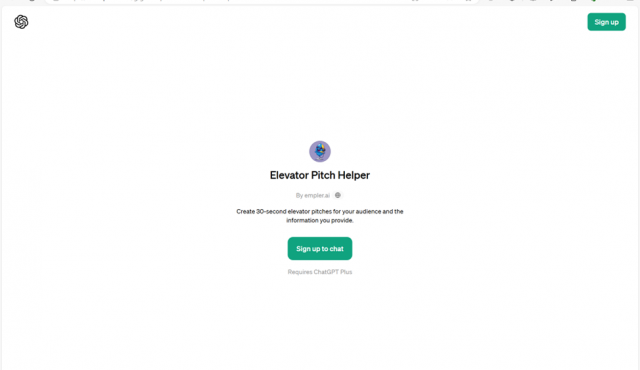 Elevator Pitch Helper