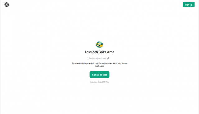 LowTech Golf Game GPT