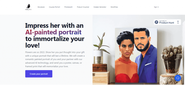 AI-Painted Romantic Printed Portraits