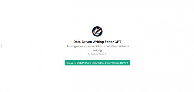 Data-Driven Writing Editor GPT