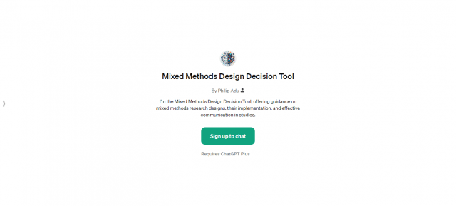 Mixed Methods Design Decision Tool GPT